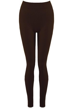 High Waist Ribbed Leggings - Della - Storm Desire