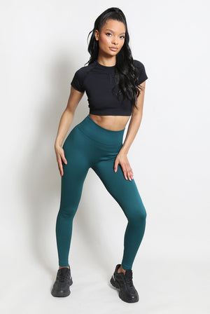 High Waist Ribbed Leggings - Della - Storm Desire