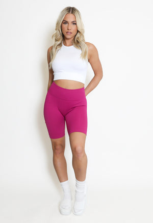 High Waist Ribbed Cycling Shorts - Leona - Storm Desire