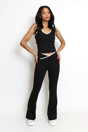 Contrast Lining Bralet and Trouser Set - Nellie - Storm Desire