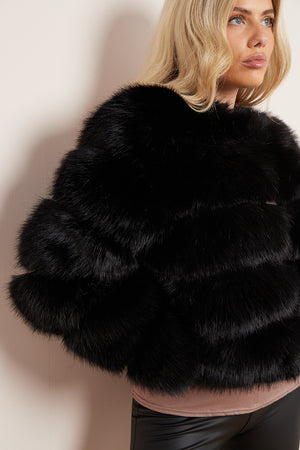 Super Soft Faux Fur Jacket - Salma - Storm Desire