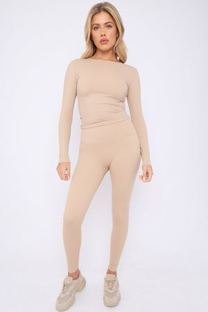 Full Sleeve Athleisure T-shirt And Leggings Set - Lauren - Storm Desire