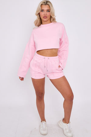Triple Seam Shorts & Crop Top Set - Zoe - Storm Desire