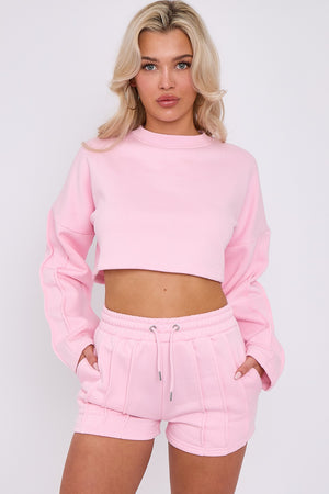 Triple Seam Shorts & Crop Top Set - Zoe - Storm Desire