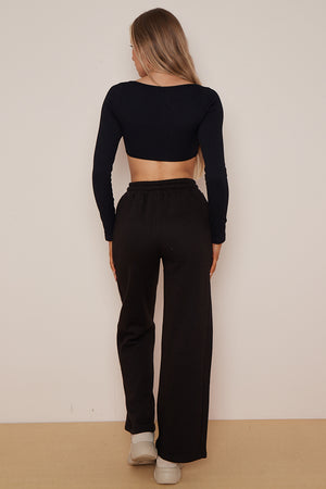 Wide Leg Fleece Trousers - Robin - Storm Desire