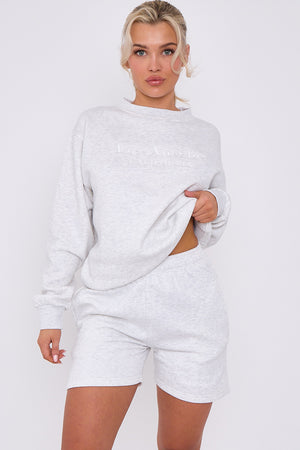 Los Angeles Sweatshirt & Shorts Set - Maci - Storm Desire