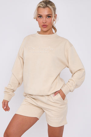 Los Angeles Sweatshirt & Shorts Set - Maci - Storm Desire