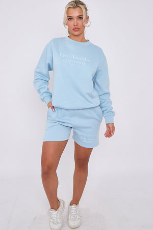 Los Angeles Sweatshirt & Shorts Set - Maci - Storm Desire