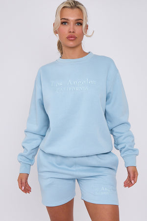 Los Angeles Sweatshirt & Shorts Set - Maci - Storm Desire