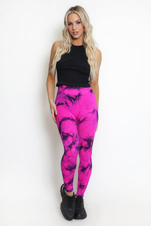 Tie Dye Print Bum Sculpt Leggings - Cecilia - Storm Desire