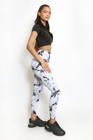 Tie Dye Print Bum Sculpt Leggings - Cecilia - Storm Desire