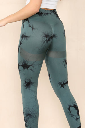 Tie Dye Print Bum Sculpt Leggings - Cecilia - Storm Desire