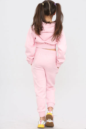 Kids Crop Hooded Loungewear Set - Valentina - Storm Desire