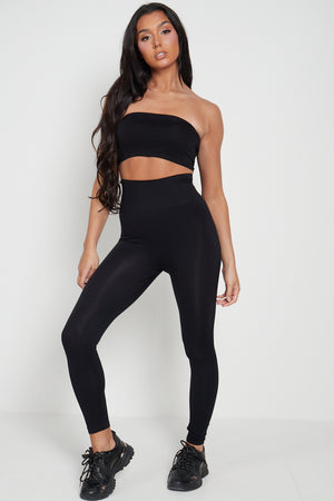 High Waist Ribbed Leggings - Della - Storm Desire