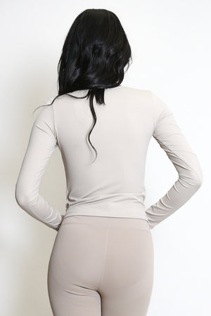 Long Sleeve Ath Leisure Top - Briella - Storm Desire