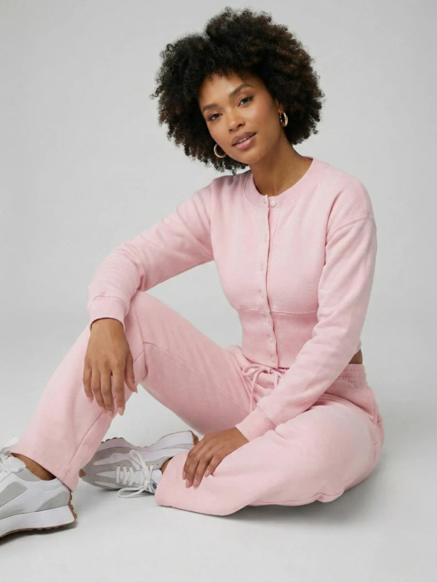 Button Up Top & Wide Leg Trouser Tracksuit - Linda
