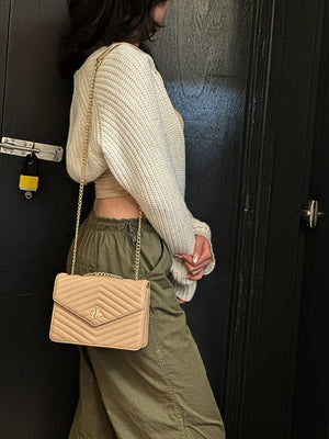 Square Quilted Bee Crossbody Bag - Kimberly - Storm Desire