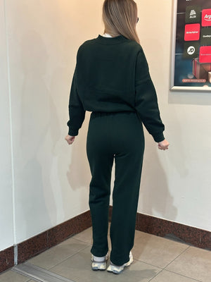 Bomber Style Oversize Fleece Zipper & Jogger Set - Sara - Storm Desire
