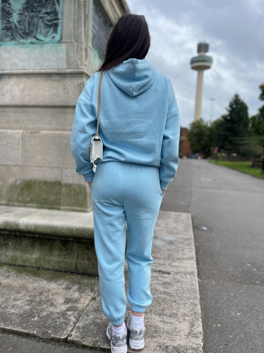Baby Blue Embroidered Los Angeles Sweatshirt & Jogger Set Teresa