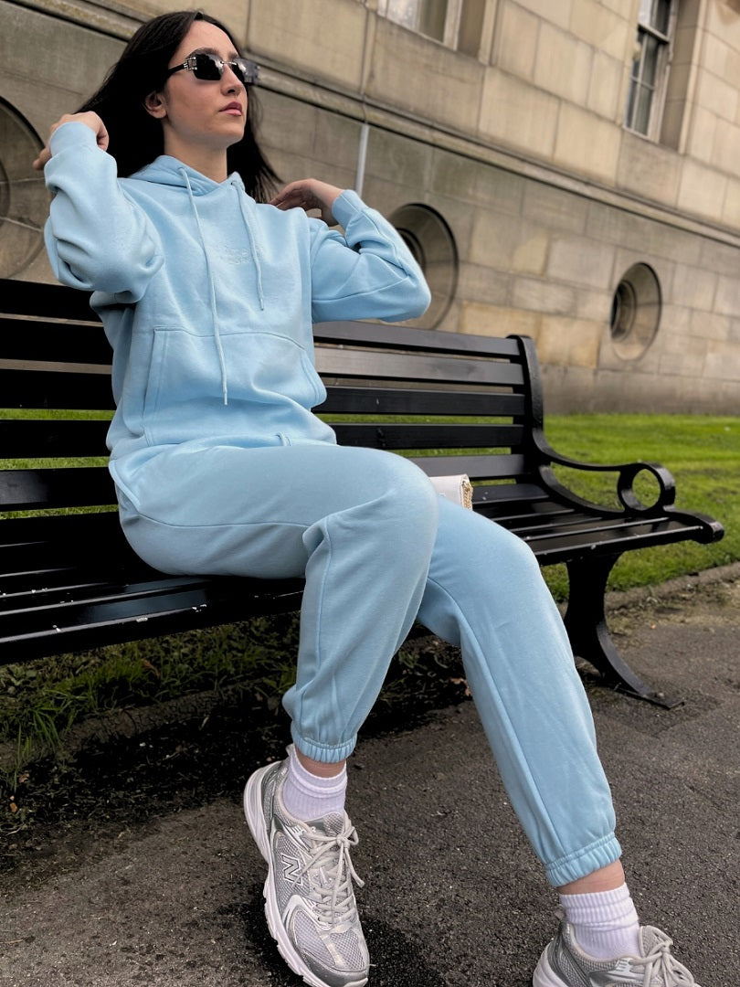 Baby Blue Embroidered Los Angeles Sweatshirt & Jogger Set Teresa