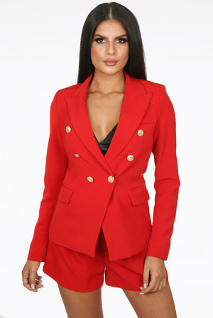 Attentif Golden Button Double Breast Blazer - Eden - Storm Desire