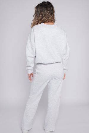 Bomber Style Oversize Fleece Zipper & Jogger Set - Sara - Storm Desire