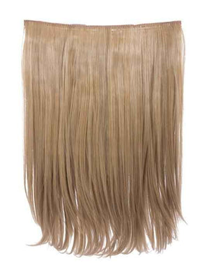 Straight hair extension weft, long caramel blonde straight strands, cut-to-size piece