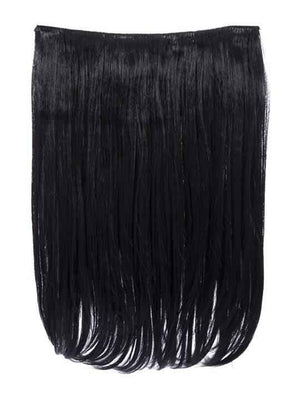 Natural black straight hair extension weft bundle with even fringe ends