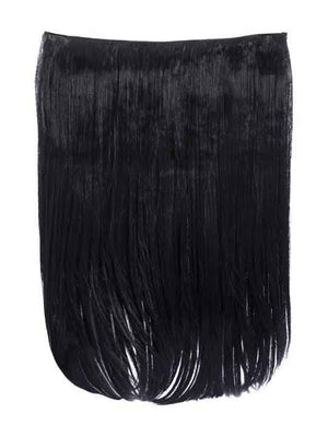 Dolce jet black straight hair weft extension, full piece with blunt ends