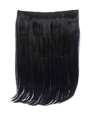 Straight hair extension weft, dark raven black, long straight strands