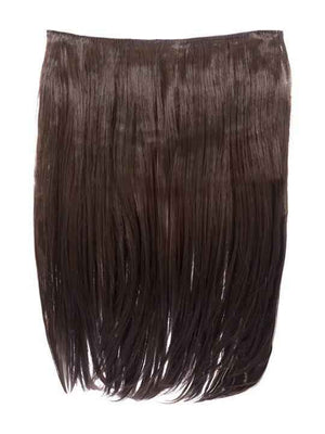 Straight hair extensions weft, chestnut brown, 18-inch length, straight strands