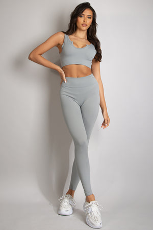 High Waist Ribbed Leggings - Della - Storm Desire