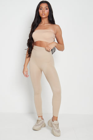 High Waist Ribbed Leggings - Della - Storm Desire