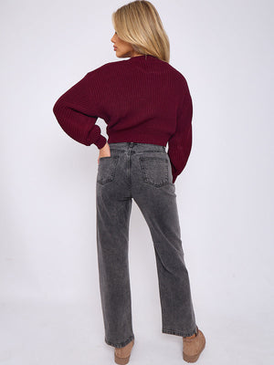 Crucifix Cross Straight Leg Denim Jeans - Molly - Storm Desire
