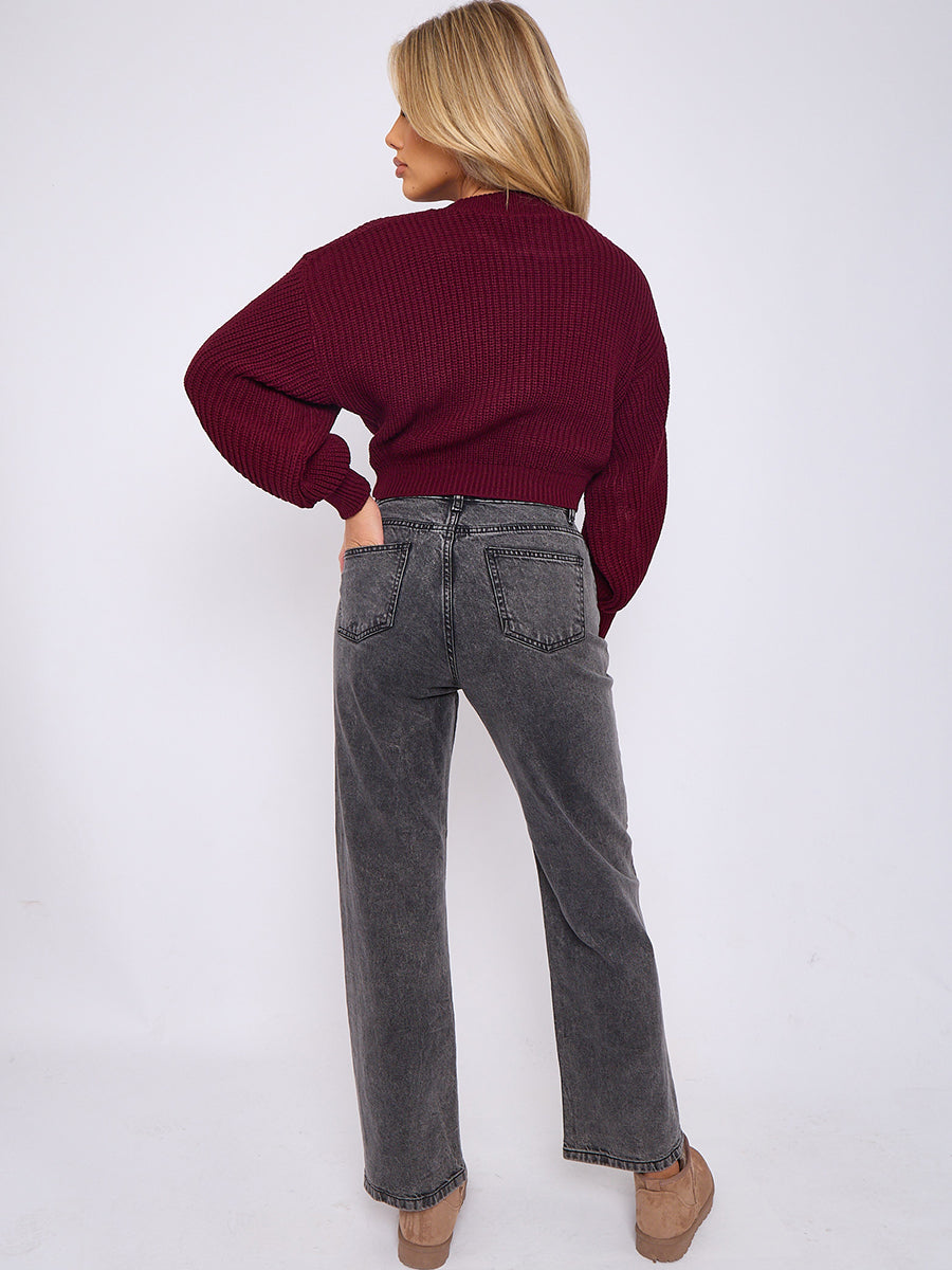 Crucifix Cross Straight Leg Denim Jeans - Molly - Storm Desire