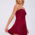Back In Stock Frill Detail Slinky Bandeau Dress - Olive