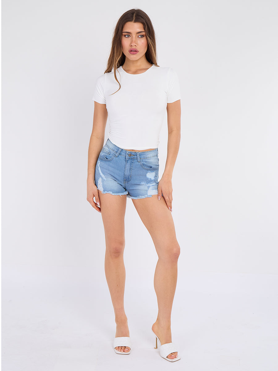 Distressed Summer Denim Shorts - Adley