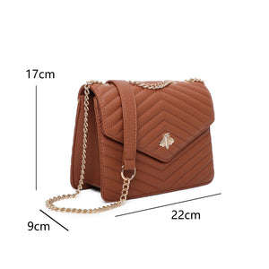 Square Quilted Bee Crossbody Bag - Kimberly - Storm Desire