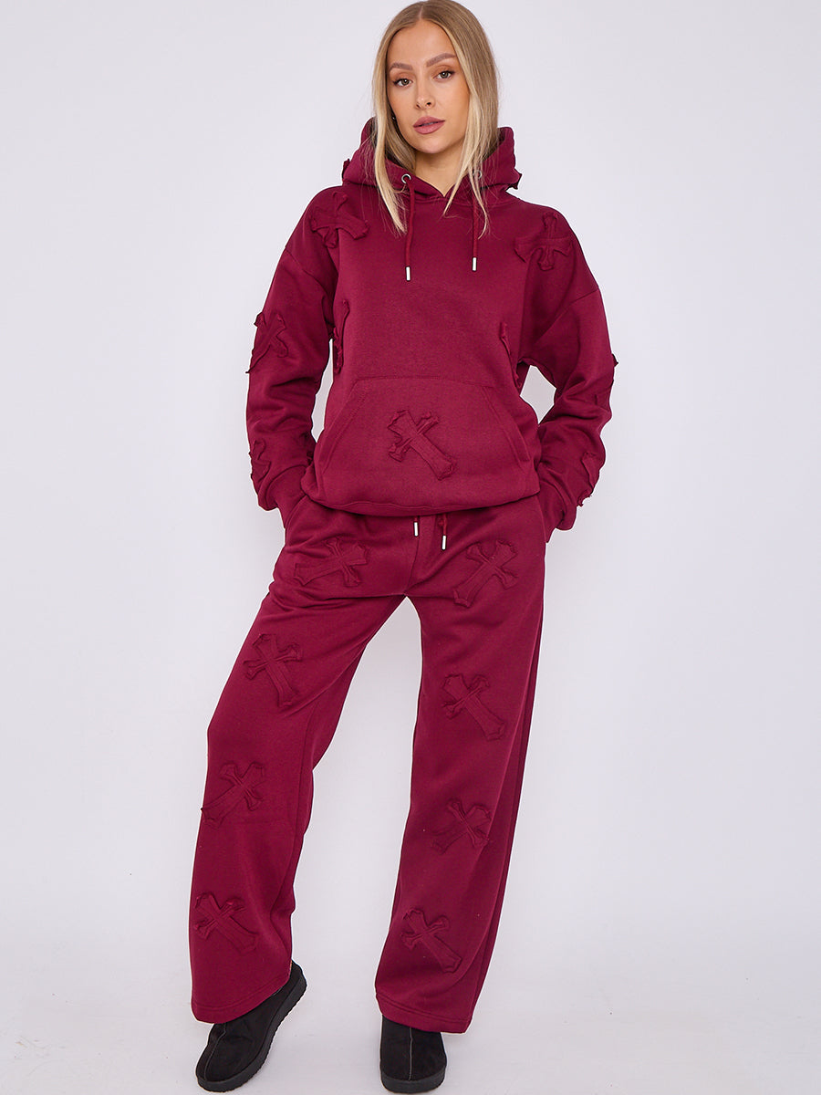 Back In Baggy Crucifix Cross Hooded Tracksuit - Kayla