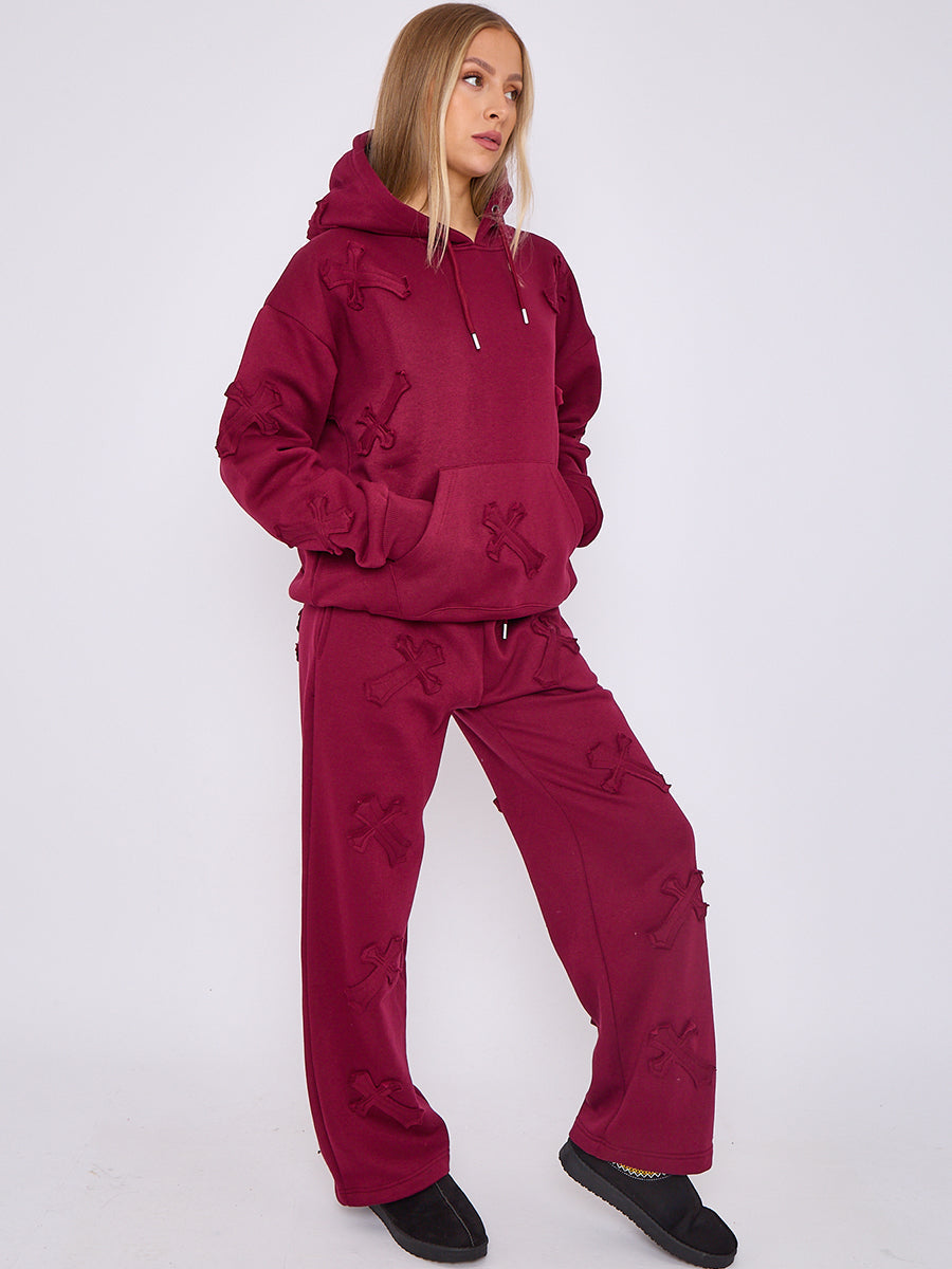 Back In Baggy Crucifix Cross Hooded Tracksuit - Kayla