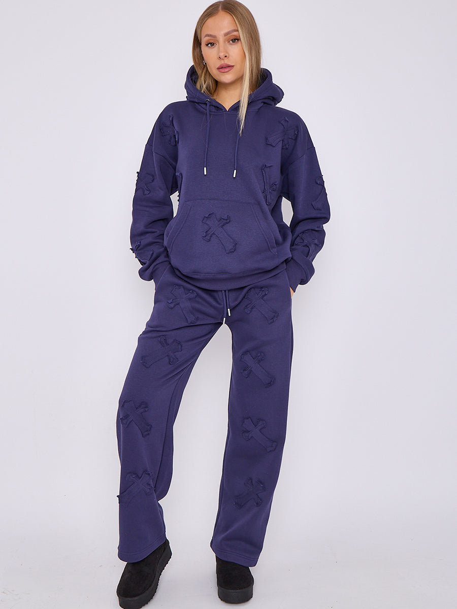 Back In Baggy Crucifix Cross Hooded Tracksuit - Kayla