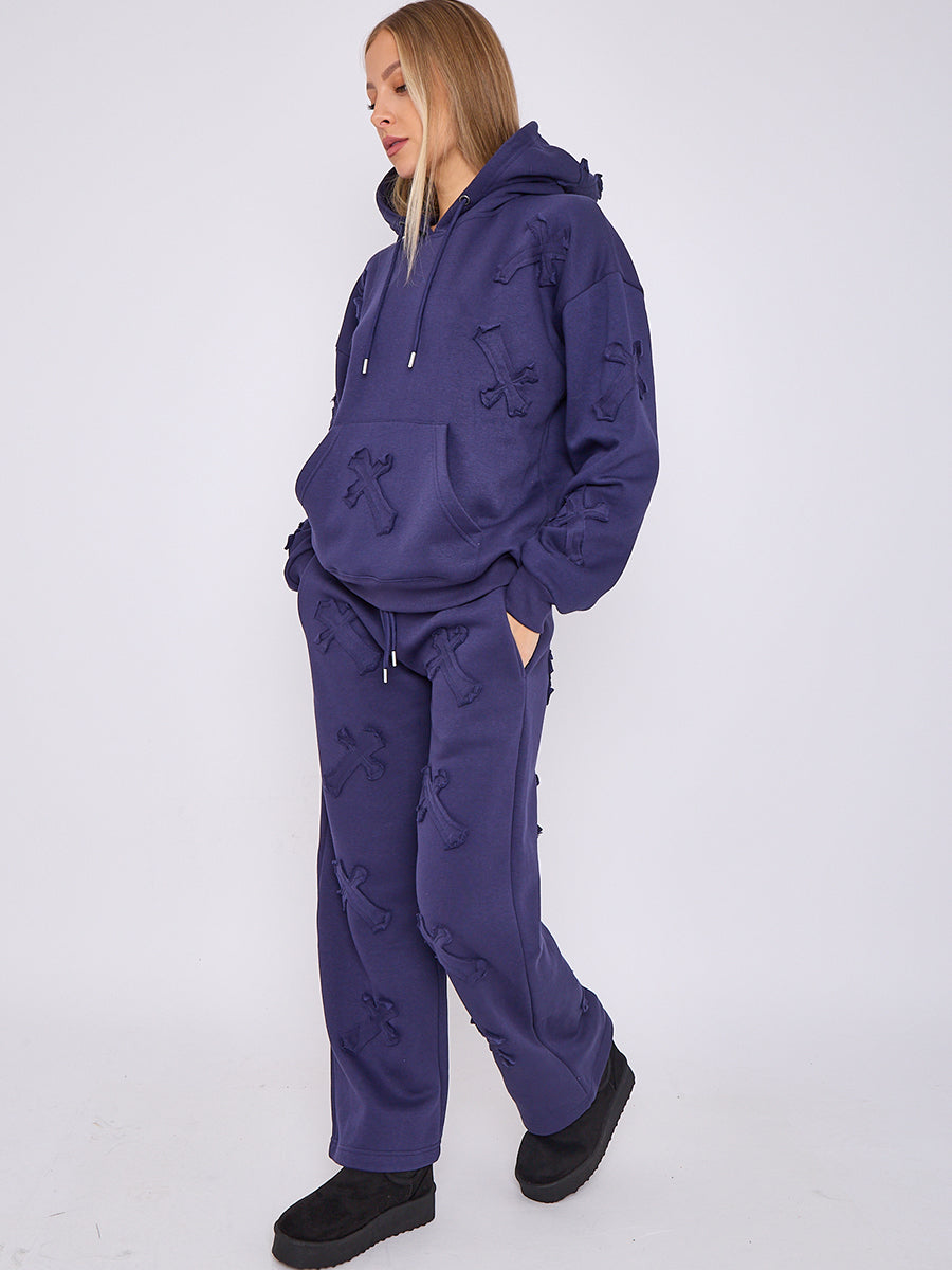 Back In Baggy Crucifix Cross Hooded Tracksuit - Kayla