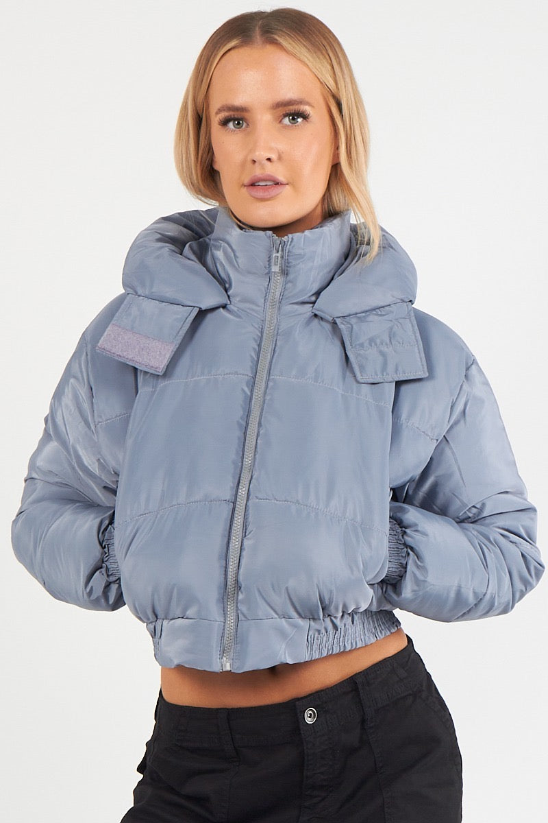 Hooded Crop Puffer Jacket - Matilda