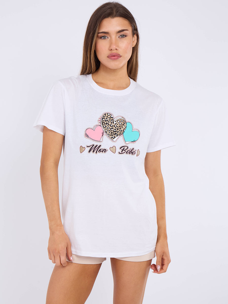 Mon Bébé Heart Printed T-Shirt - Siena
