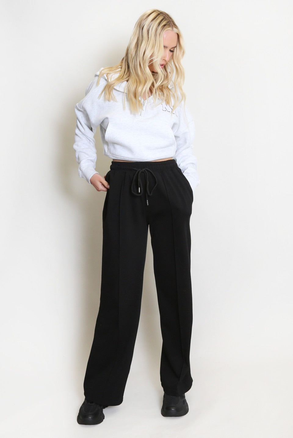Elasticated Wide Leg Joggers - Faith - Storm Desire