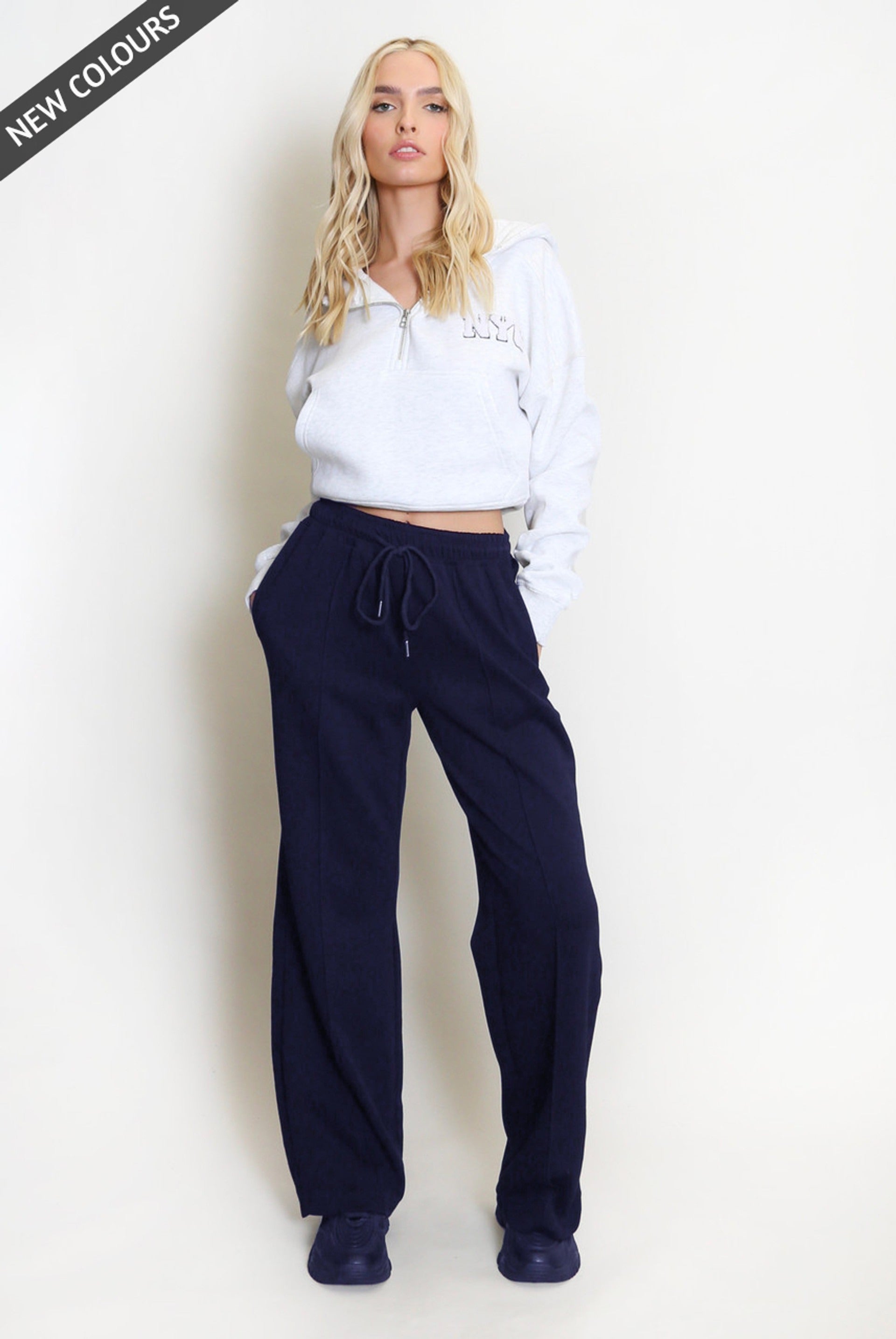 Elasticated Wide Leg Joggers - Faith - Storm Desire