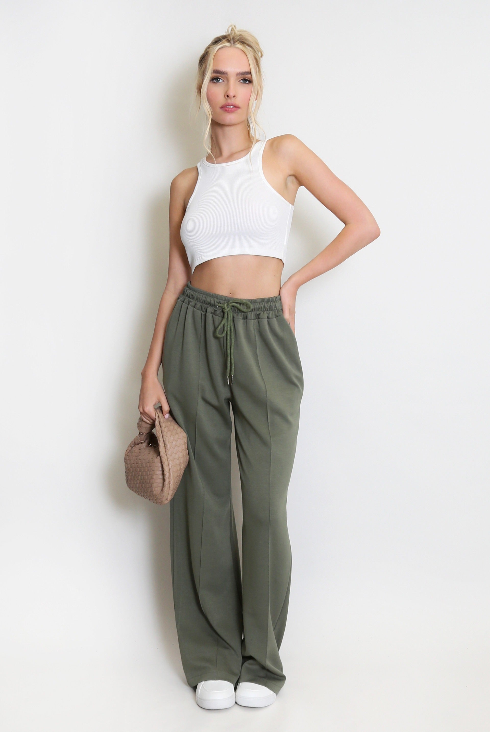 Elasticated Wide Leg Joggers - Faith - Storm Desire