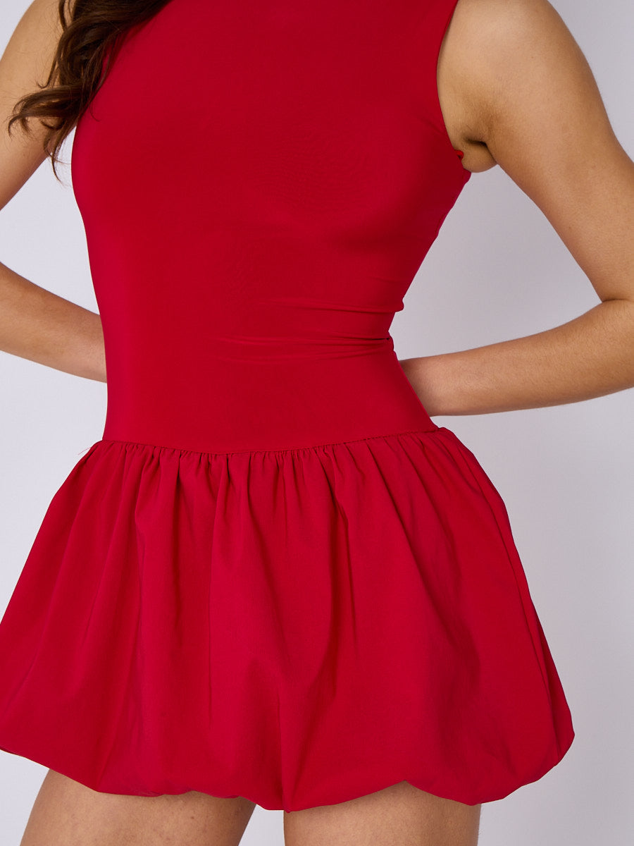 Puffed Hem Mini Balloon Dress - Oaklyn - Storm Desire