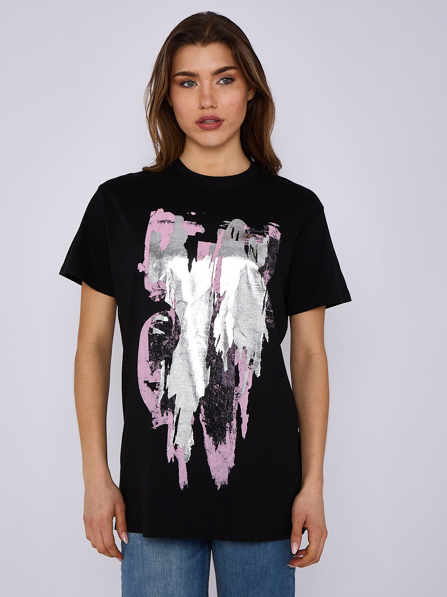 Pink Foil Printed T-Shirt - Jaylani - Storm Desire