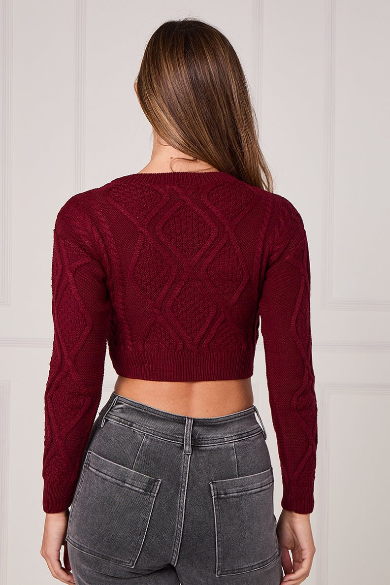 Cable Knitted Crop Jumper - Lana